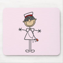 Asian Female Stick Figure Nurse T-shirts and Gifts Mousepads