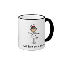 Asian Female Stick Figure Nurse T-shirts and Gifts mugs