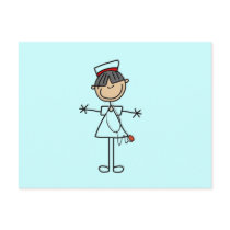 Asian Female Stick Figure Nurse T-shirts and Gifts Postcard