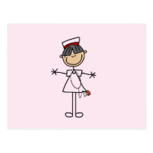 Asian Female Stick Figure Nurse T-shirts and Gifts Postcard
