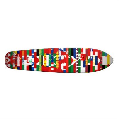 Asian Flags Skateboard by Flagnostic