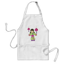 Asian Girl and Paper Lanterns Aprons