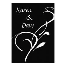 Asian in Black Scroll - Invitations