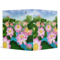 Asian Lotus Flower Garden Avery Binder