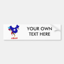 ASIAN MAP BUMPER STICKER