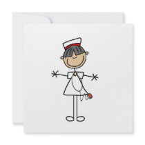 Asian Stick Figure Nurse T-shirts and Gifts Personalized Invitations