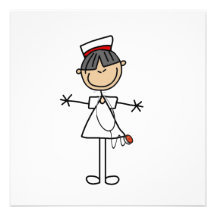 Asian Stick Figure Nurse T-shirts and Gifts Personalized Invitations