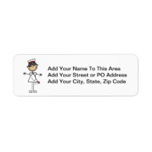 Asian Stick Figure Nurse T-shirts and Gifts Return Address Labels