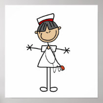 Asian Stick Figure Nurse T-shirts and Gifts Poster