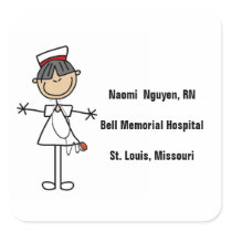 Asian Stick Figure Nurse T-shirts and Gifts Sticker