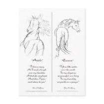 "Aside" & "Curves" Horse bookmark Postcard