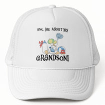 Ask About My Grandson Tshirts and Gifts Trucker Hat