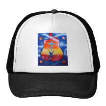 Ask and ye shall receive- man cross guitar hat