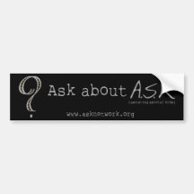ASK Black Bumper Sticker