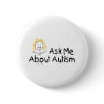 Ask Me About Autism (Girl 1) Pin