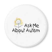 Ask Me About Autism (Girl 1) Refrigerator Magnets