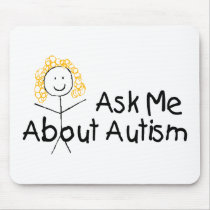 Ask Me About Autism (Girl 1) Mouse Pads