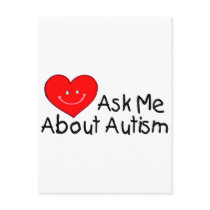 Ask Me About Autism (Heart) Post Cards