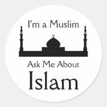 Ask Me About Islam Round Sticker