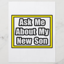 Ask Me About My New Son Flyer Design