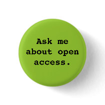 Ask me about open access. pin