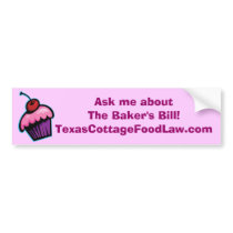 Ask me about the Baker's Bill - pink and burgundy Bumper Stickers