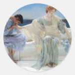 Ask Me No More by Sir Lawrence Alma Tadema Round Stickers