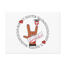 ASL I Love Sign CARDIOLOGY Postcards