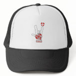 ASL I Love YOU Sign Language - HAND HEART NURSE hats