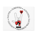 ASL - LOVE SIGN - ADOPT - RESCUE - CATS - DOGS POST CARD