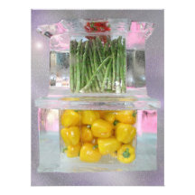 Asparagus and peppers set in ice photograph