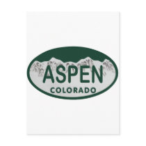 Aspen Colorado license plate Post Cards