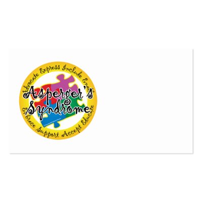 Asperger's Syndrome Puzzle Pin Business Card Templates by fightcancertees