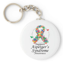 Asperger's Syndrome Ribbon of Butterflies Keychains