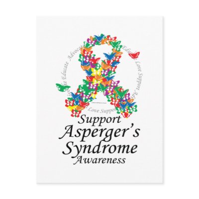 Asperger's Syndrome Ribbon of Butterflies Post Card by fightcancertees