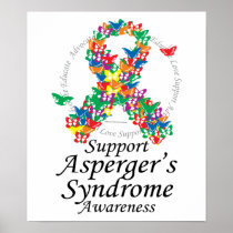 Asperger's Syndrome Ribbon of Butterflies Posters