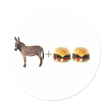 Ass Burgers Round Sticker
