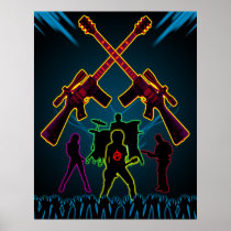 Assault Guitar Blacklight Poster