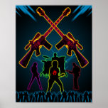 Assault Guitar Blacklight Print