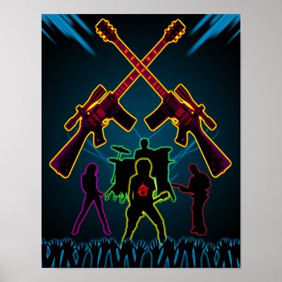 Assault Guitar Blacklight Print by JerryLambert