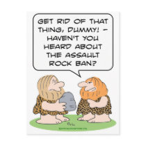 assault rock ban rifle caveman cavemen gun control post cards