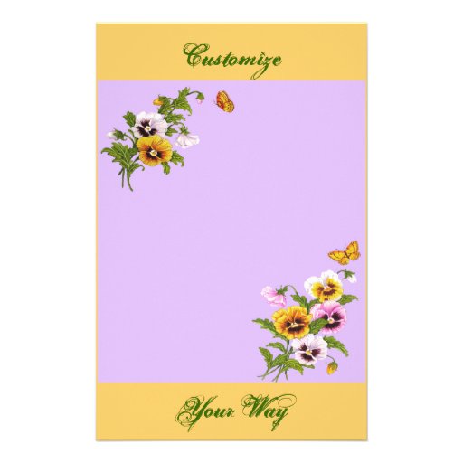 Assez floral avec la papeterie de coutume de papil papier à lettre personnalisé