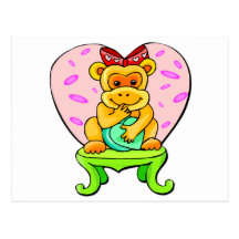 Assez peu de singe d'amour carte postale