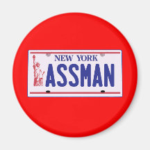 Assman New York License Plate Products Refrigerator Magnet
