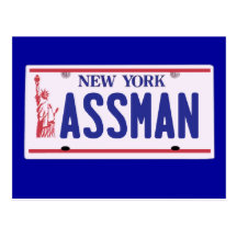 Assman New York License Plate Products Postcards