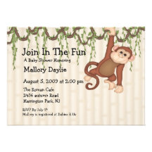 Associez-vous au baby shower de singe d'amusement invitation
