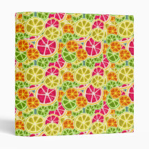 Assorted Citrus Fruit Slices Pattern 3 Ring Binders