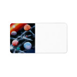 Assorted planets and star stripe space scene personalized address label