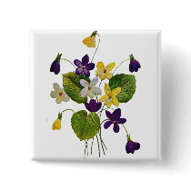 Assorted Wild Violets Done in Crewel Embroidery