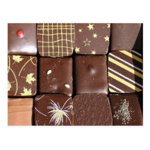 Assortiments de chocolat cartes postales